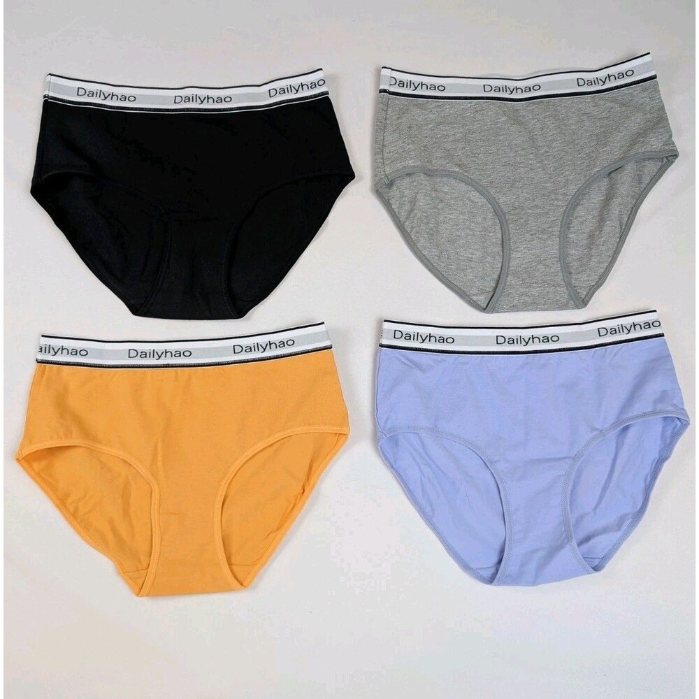 Women's Size Small Cotton Underwear Full Coverage Mid-Rise Briefs 4 Pack New